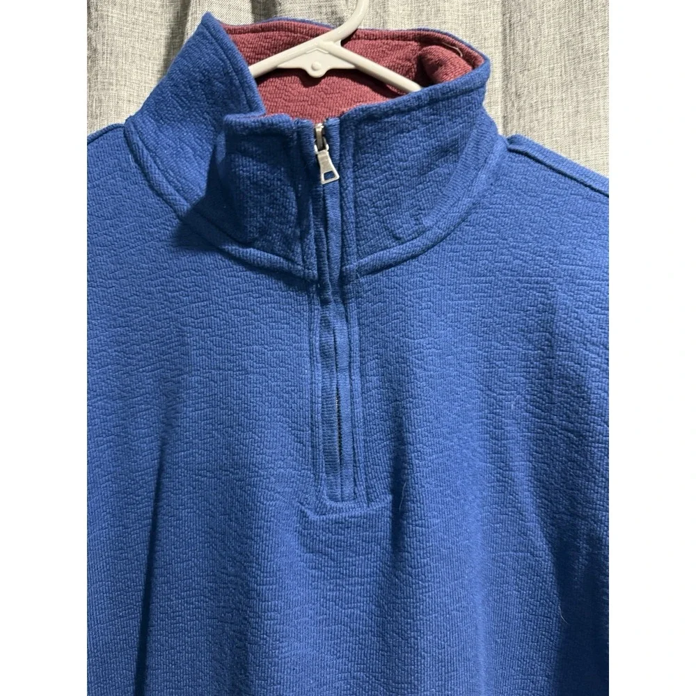 St. John's Bay Men's Small 1/4 Zip Blue‎ Pullover Long Sleeve Ribbed Sweater NWT